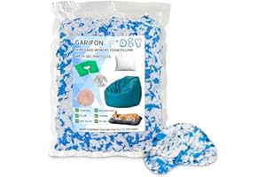 Garifon 2.41lbs Bean Bag Filler, Pillow Bean Bag Stuffing Filling, Shredded Memory Foam Filling, Punching Bag Filler, Bean Bag Insert Stuffing, Foam Refill for Pouf/Couch, Added Gel Particles