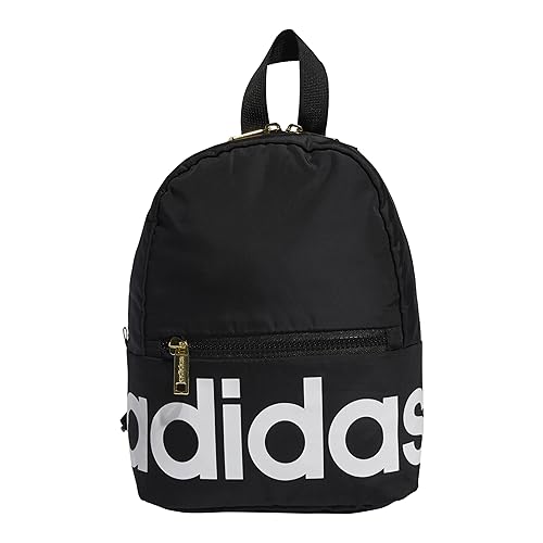 adidas Linear Travel Bag Small Men Womens Mini Backpack, Black/White/Gold,  OSFA in Oman Whizz Multipurpose Daypacks