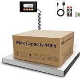 UNIWEIGH Digital Postal Scale 440lb x 10g Accuracy Shipping Scale | Stainless Steel Platforms,Heavy Duty Scale with LCD/Hold/Tare,Postage Scale for Packages,Luggage Scale,Battery&amp;USB Included