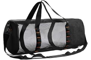 ReignSword Mesh Duffle Bag for Scuba Dive or Snorkel, 22.8 x 10.6 x 10.6 Inches Portable Snorkeling Equipment Carry Bag with 