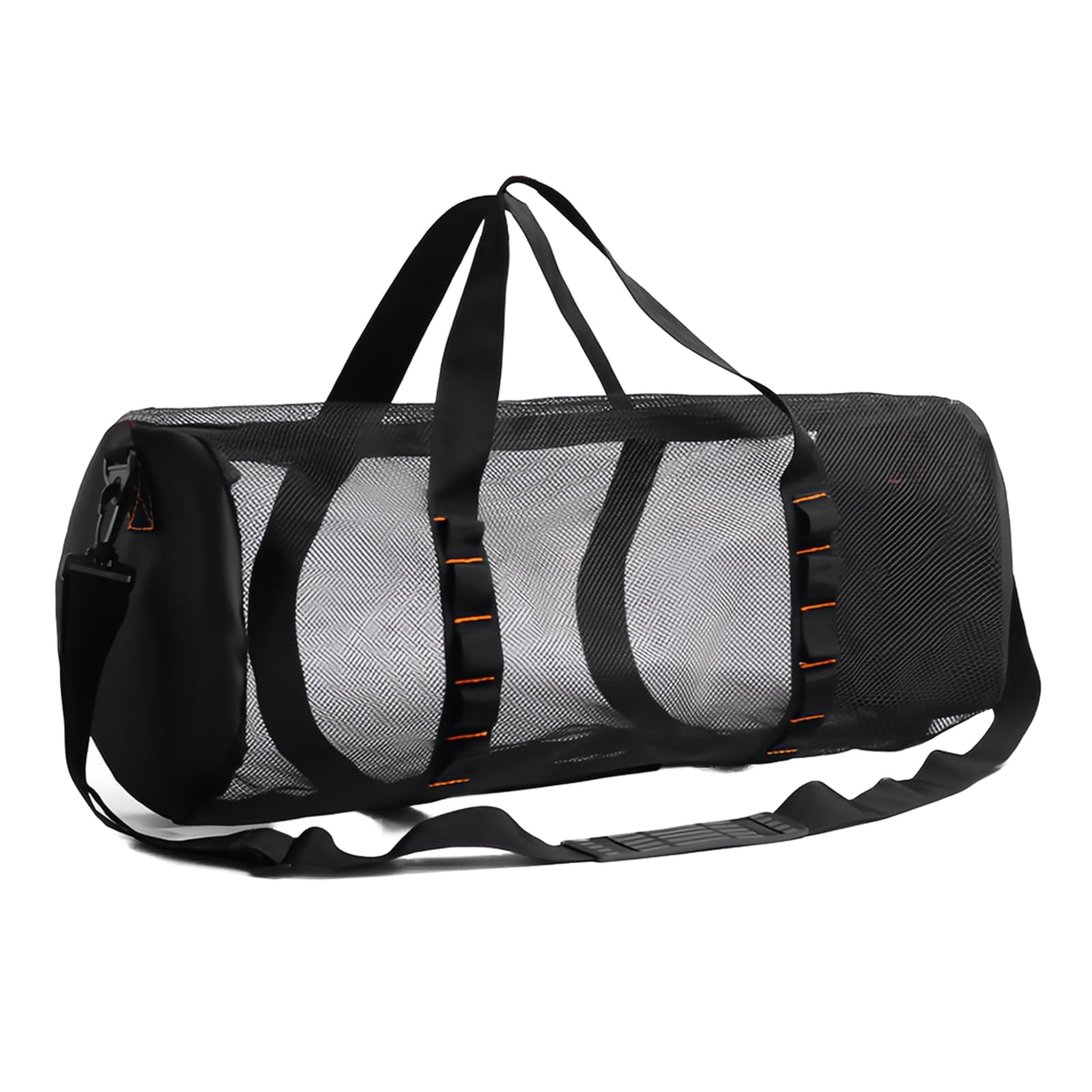 Photo 1 of ReignSword Mesh Duffle Bag for Scuba Dive or Snorkel, 22.8 x 10.6 x 10.6 Inches Portable Snorkeling Equipment Carry Bag with Adjustable Shoulder Strap (Black)