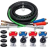 CheeMuii Semi Truck Air Line Kit 12 ft 3 in 1 Airline Air Hose Truck Trailer with Glad hands 4 pcs Seals