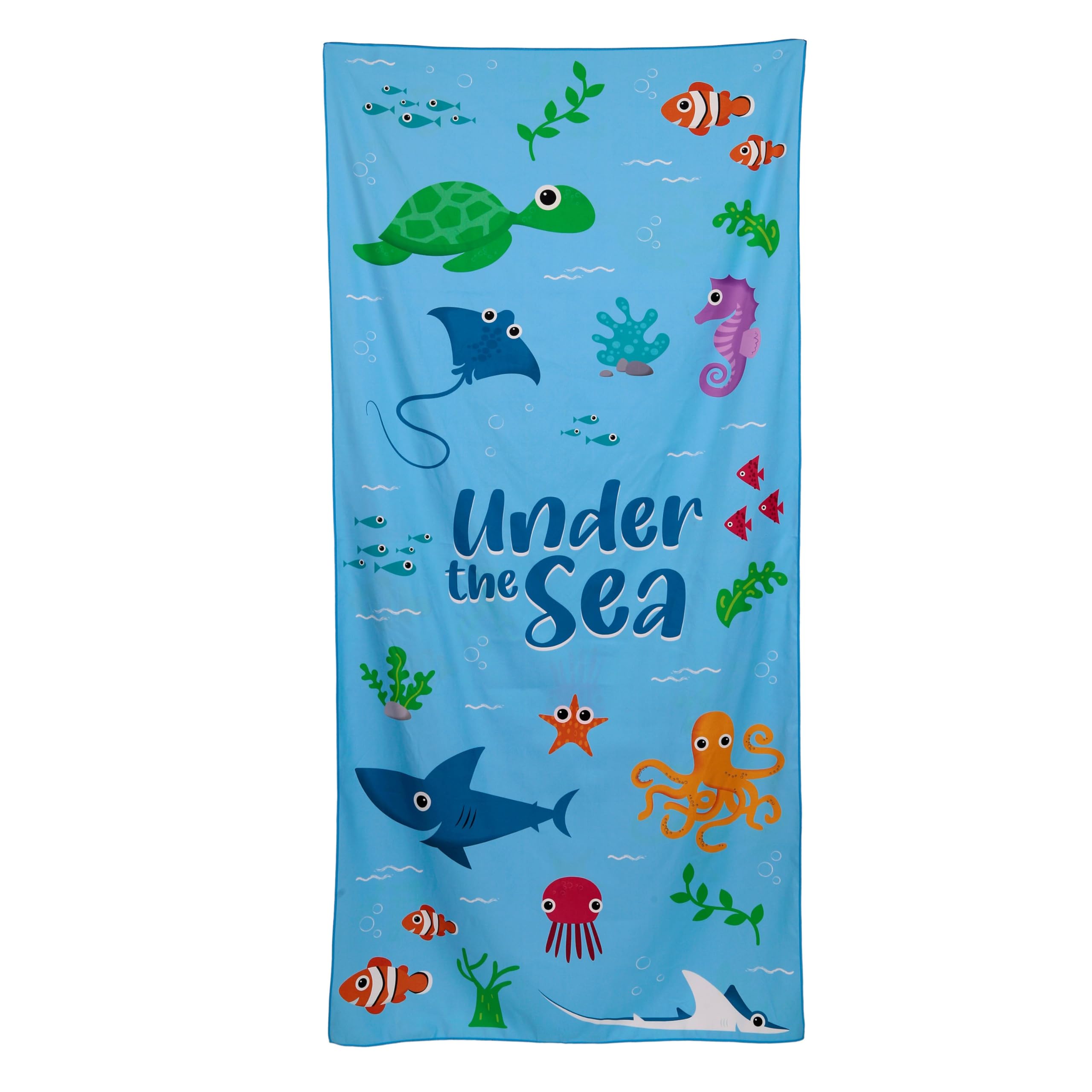 Puckator Under the Sea Splosh Sealife Microfibre Beach Towel - Large Quick Drying Lightweight Thin Funny Mens Girls Beach Pool Holiday Towel Towels For Adults Womens - Vacation Accessories Essentials