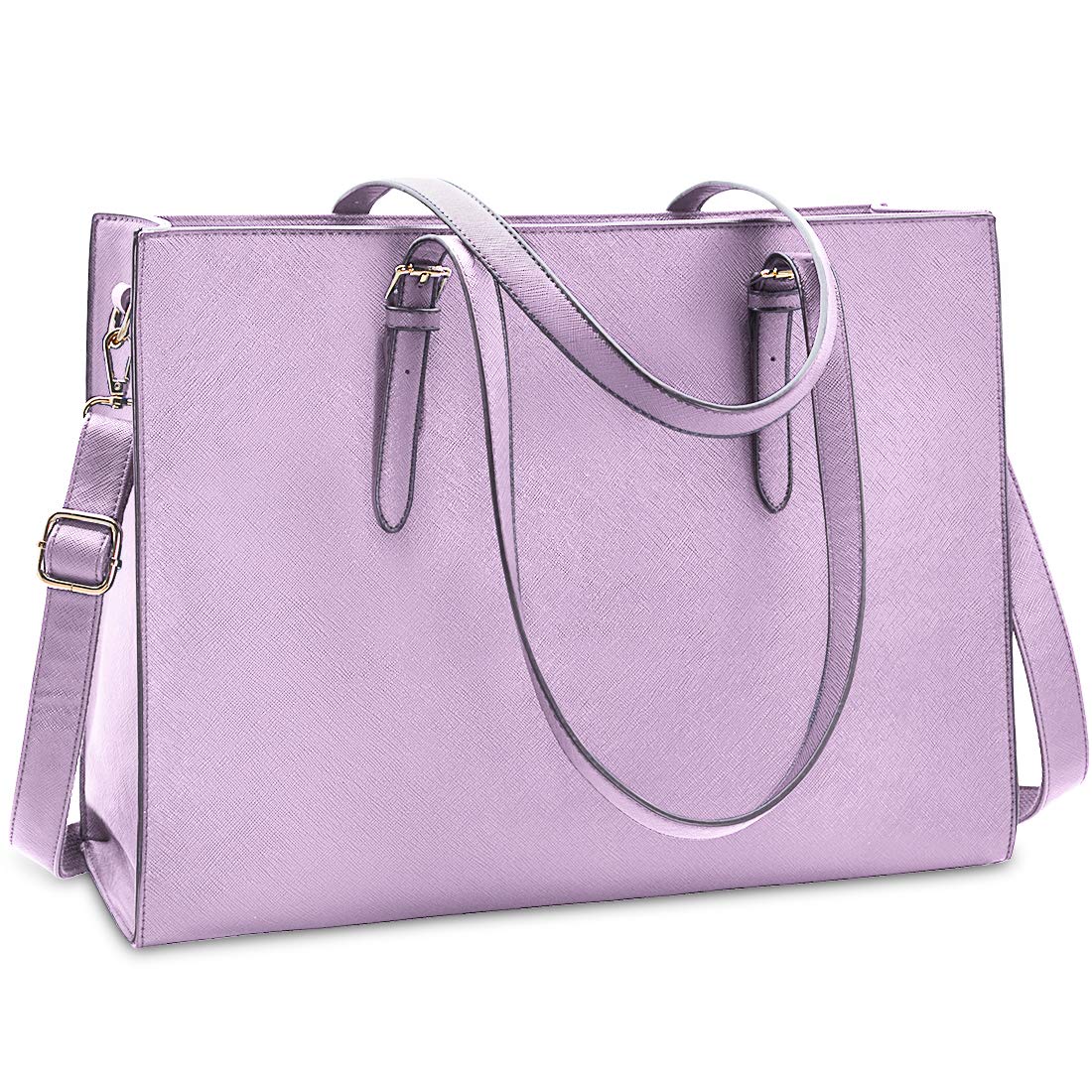 NUBILY Laptop Bags for Women 15.11 inch Large Leather Tote Bag Ladies Laptop Handbag Computer School Shoulder Bag Business Work Bag Purple โ image 1