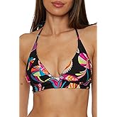 Trina Turk Womens Luminary Halter Bikini Top, Floral Print, Adjustable, Tie Back, Swimwear Separates for Women