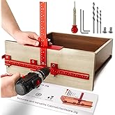 DOCXCDO Aluminum Cabinet Hardware Jig Tool for Handles Pulls Knobs, Cabinet Pull Jig with Automatic Center Punch, Hardware Template for Door Drawer Handles Installation