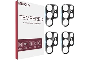 MIUOLV 4 Pack Camera Lens Protector for Galaxy S22 Ultra, 9H Tempered Glass Camera Screen Protector Compatible with Samsung Galaxy S22 Ultra 5G, Bubble Free, Scratch-Resistant, Case Friendly, High Definition
