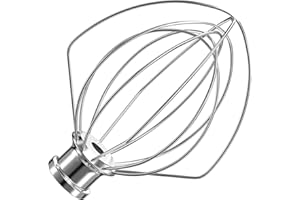 XINCAN K5A Stainless Steel 6-Wire Whip Attachment for KitchenAid Bowl-Lift Mixer 5 Quart Bowl, Stainless Steel Whisk Replacement for Kitchen Aid Mixer, Dishwasher Safe, Egg Heavy Cream Beater.