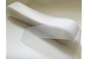 WARMADORN 2 Inch 50 Yard Soft Horsehair Braid for Boning Sewing Wedding Dress Dance Skirt Gowns Shaping Trimming Accessories (White)