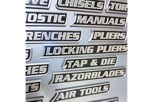 12 Pack of Magnetic Toolbox Labels, Durable Premium Set for Tool Chest Cabinet, Reusable Magnet Tags for Box Drawers, a Custo