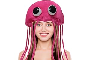 Jellyfish Hat. Handmade Jellyfish Costume Party Hat Headwear. (Pink)
