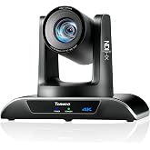 Tenveo 4K NDI PTZ Camera AI Humanoid &amp; Face Auto-Tracking, AI Gesture Control, HDMI/USB3.0LAN/(PoE) PTZ Camera 20X Zoom IP Live Streaming, for Church Services Worship Video Conference Live Streamings