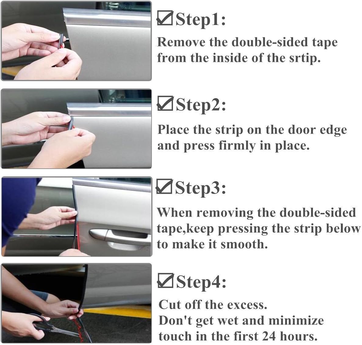 Door Edge Guard/Protected Lining/Trim Molding fits most cars,Car Door Edge Guards Trim Rubber Seal Protector Guard Strip Car Protection Door Edge fits most cars(16Ft Clean,No Glue Required): Automotive