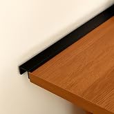 Fullhawl Black Desk Wall Gap Filler PVC Plastic Cover Strip, 1 Pcs | Attachment Long and Wide Gap Filler, Office Desk Wall Ga