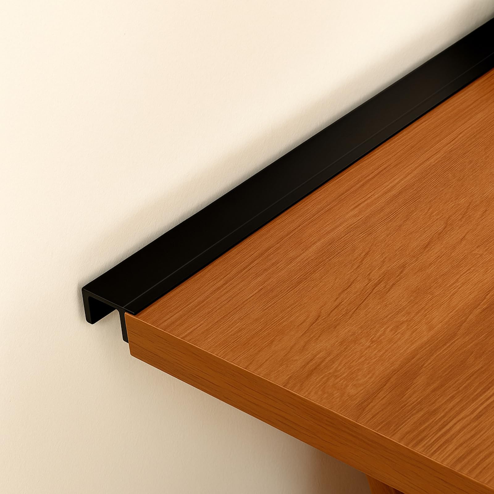 Photo 1 of ***FACTORY SEALED***Fullhawl 1 Pcs Black Desk to Wall Gap Filler PVC Plastic Office Desk Attachment Long and Wide Gap Filler Eliminates Wall Gaps Easy Installation and Fits Most Desks, 48inches