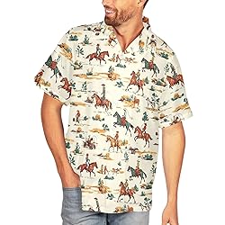 HUGLAZY Funny Horse Racing Shirts for Men Western