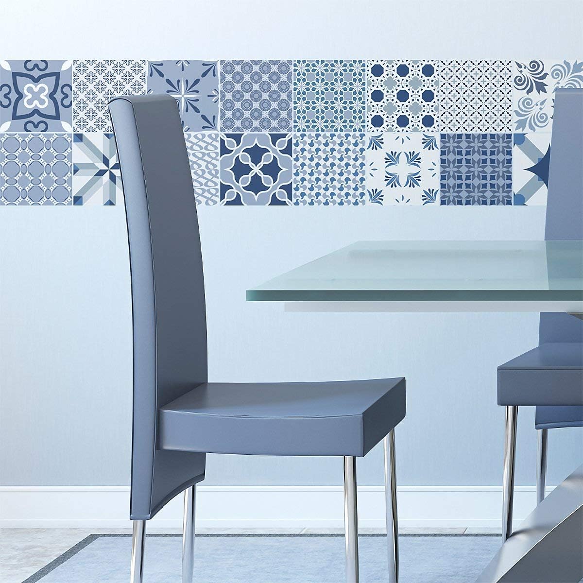 Ambiance Sticker Self-Adhesive Decorative Wall Decal Cement Tile for Bathroom and Kitchen Arctique - Pack of 9 Stickers of 20 x 20 cm - Image 4