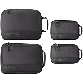 Eagle Creek Pack-It Reveal Carry-On Set, Black, Set of 4 | Carry-On Packing Cubes, Travel Essentials, Angled Zipper, Stackable Compression for Luggage