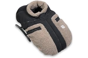 7AM Infant Car Seat Cover - Winter Puffy Cover with Center Zipper for Baby Boys & Girls, Lightweight, Windproof & Water-Repll