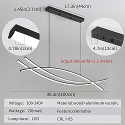 Matven Modern Chandelier, Linear Pendant Light LED