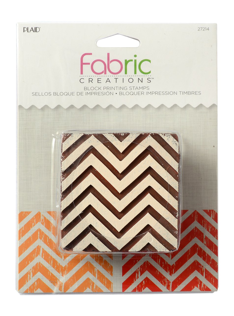 Plaid Fabric Creations Chevron Stamp, Resin, Brown, Medium, 6 x 6 cm
