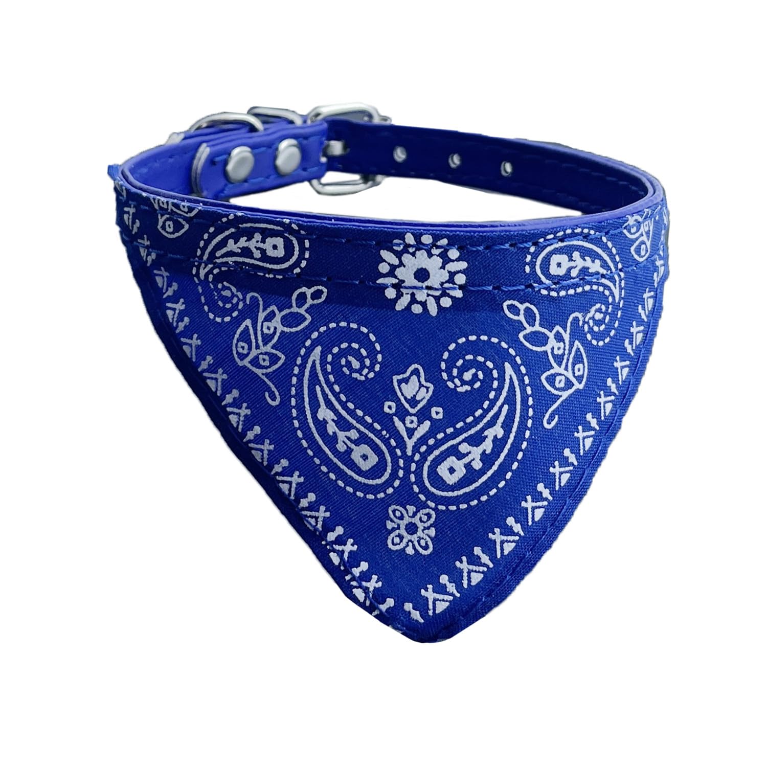 Newtensina Fashion Dog Bandana Collar Dog Collar Boy Medium Bandana Puppy Bandana with Collar for Dogs - Deep Blue - S
