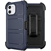 Saiboro for iPhone 12 Belt Clip Case Holster,for iPhone 12 Case with Stand,for iPhone12 Defender Case Anti-Drop,2 Layers of Sturdy for iPhoneCase 12,for Protective iPhone12Case Defender Belt Blue