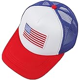American Flag Baseball Cap Sun Hat Mesh Trucker Snapback Hat for Men & Women Adjustable Fit for Casual Wear Outdoor Sport