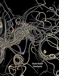 Giant-Sized Notebook: Black Abstract Design, 600