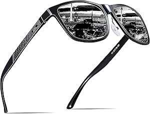 ATTCL Sonnenbrille Herren Polarisiert Für Autofahren: UV400 Schutz Leicht AL-MG Rahmen Verspiegelte Scheibe Wanderung Reise