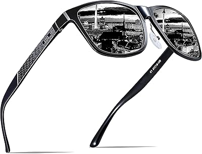 ATTCL Sonnenbrille Herren Polarisiert Für Autofahren: UV400 Schutz Leicht AL-MG Rahmen Verspiegelte Scheibe Wanderung Reise
