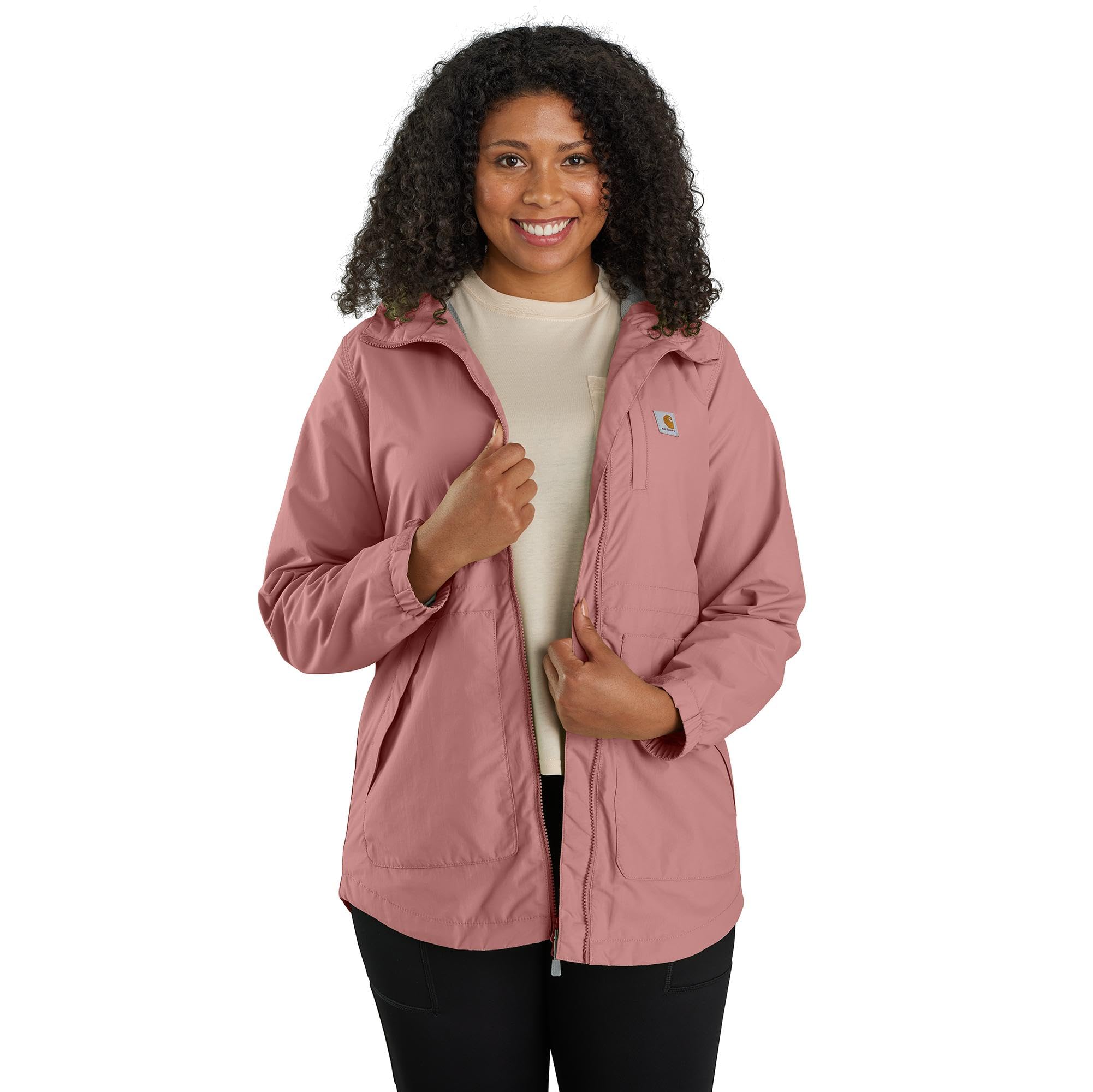 Carhartt Women's Rain Defender Relaxed Fit Lightweight Coat, Rose Tint, Small Image