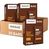 RXBAR Protein Bars, 12g Protein, Gluten Free Snacks, Peanut Butter Chocolate (6 Boxes, 30 Bars)