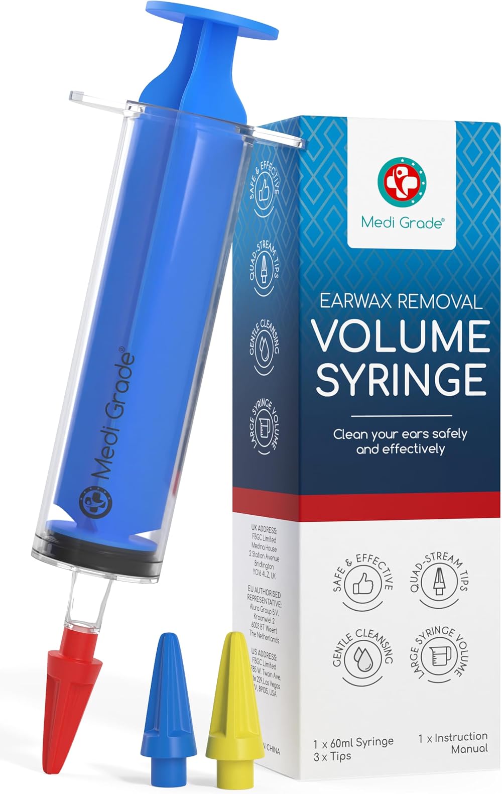 Medi Grade Ear Syringe Kit 60ml Ear Wax Removal Irrigation System