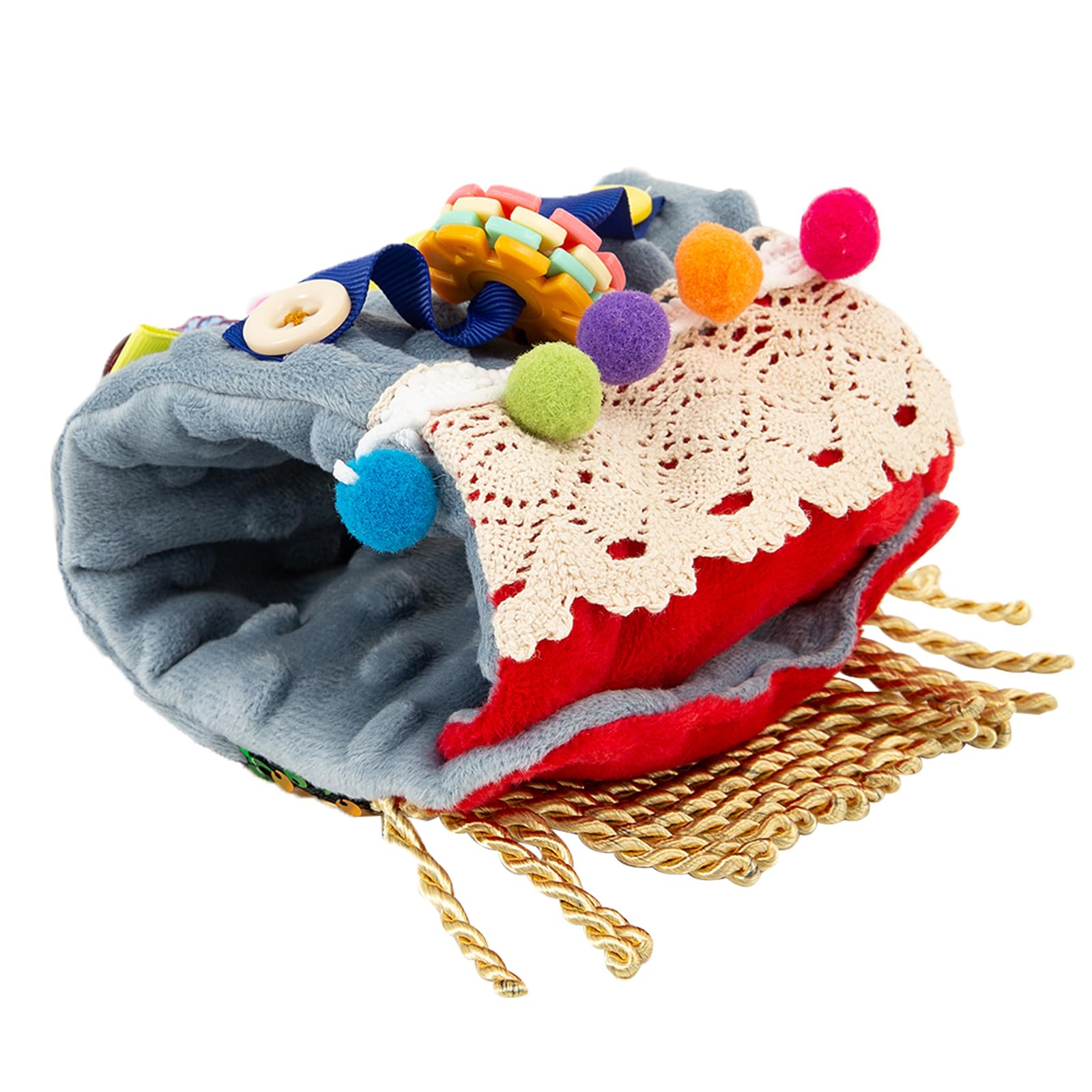 Fidget Blanket for Elderly,Sensory Toys for Alzheimer Patients Anxiety Relief Autistic Dementia Sensory Arm Pillow Fidget Wrist Cuff (Blue)