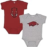 Little King NCAA Bodysuit 2 Pack Short Sleeve-100% Cotton-Infant Sizes 0-3M 6M 12M 18M