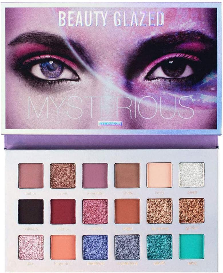 Professional Eye Shadow Makeup Palette, SuperThinker 18 Colors Mysterious Matte Glitter Eyeshadow, Ultra Pigmented Fine Pressed Metallic Makeup Palette Long Lasting Sweat Proof Waterproof