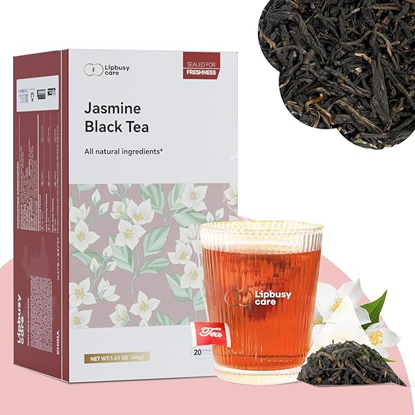 LIPBUSYCARE JASMINE BLACK TEA BAGS 20 COUNT (PACK...