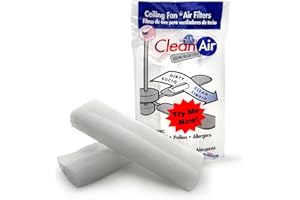 BioStrike Ceiling Fan Air Filters for Blades - Dust & Allergen Catcher - Peel & Stick, Universal Fit - Fan Blade Filter Air Purifier Pads - Made in USA - 1 Pack (Includes 2 Filters)