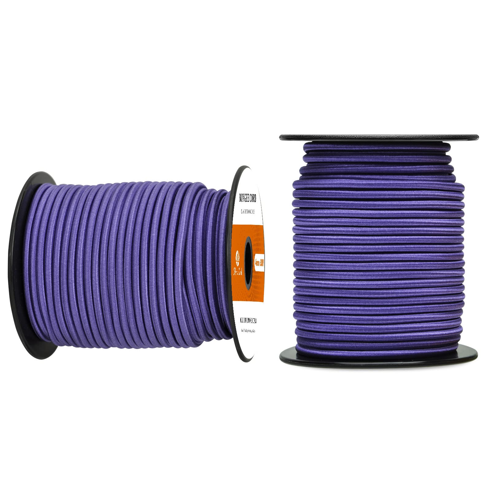 Abma Cord Bungee Cord 4mm 30M Elastic Shock Cord 100% Stretch Elastic Bungee Rope for Tarpaulin, Trailer, Backpack, Tent Pole, Kayak - Purple — image 1