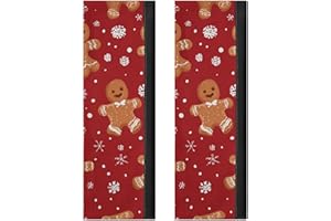 GENERIC Christmas Gingerbread Refrigerator Door Handle Cover Set of 2, Xmas Winter Snowflakes Red Cabinet Handle Covers Holiday Decor for Microwave Dishwasher Fridge Oven Doors Anti-Static Protector