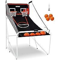 VEVOR Foldable Basketball Arcade, 2 Player Indoor Basketball, Home Dual Shot Sport With 4 Balls, 8 Game Modes, Electronic Sco
