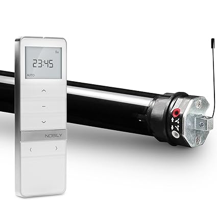 NOBILY Profi-Set elektromechanischer Funk-Rolladenmotor PR4 13/14-40 inkl. Funk-Timer (Zeitschaltuhr) Exquisit Handsender für