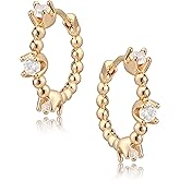 FETTERO Women Hoop Earrings 14K Gold Plated Delicate Hypoallergenic Earrings Small Huggie Hoops Dainty Earring Jewelry for Everyday Wear