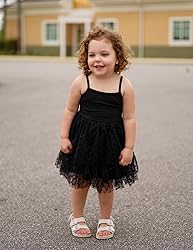 Arshiner Kids Girls Tulle Dress Black Tutu Party