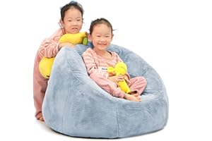 N&V Small Bean Bag Chair for Kids, Children Mini Bean Bag Sack, Foam Filling, Includes Removable and Machine Washable Cover, 