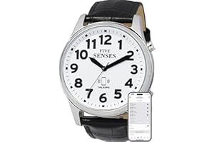 FIVE SENSES Jumble Smart Atomic Talking Watch with Voice Reminders and App Control for Seniors and Visually Impaired - A Great Gift for Blind Men and Women. A Talking Watches for The Blind