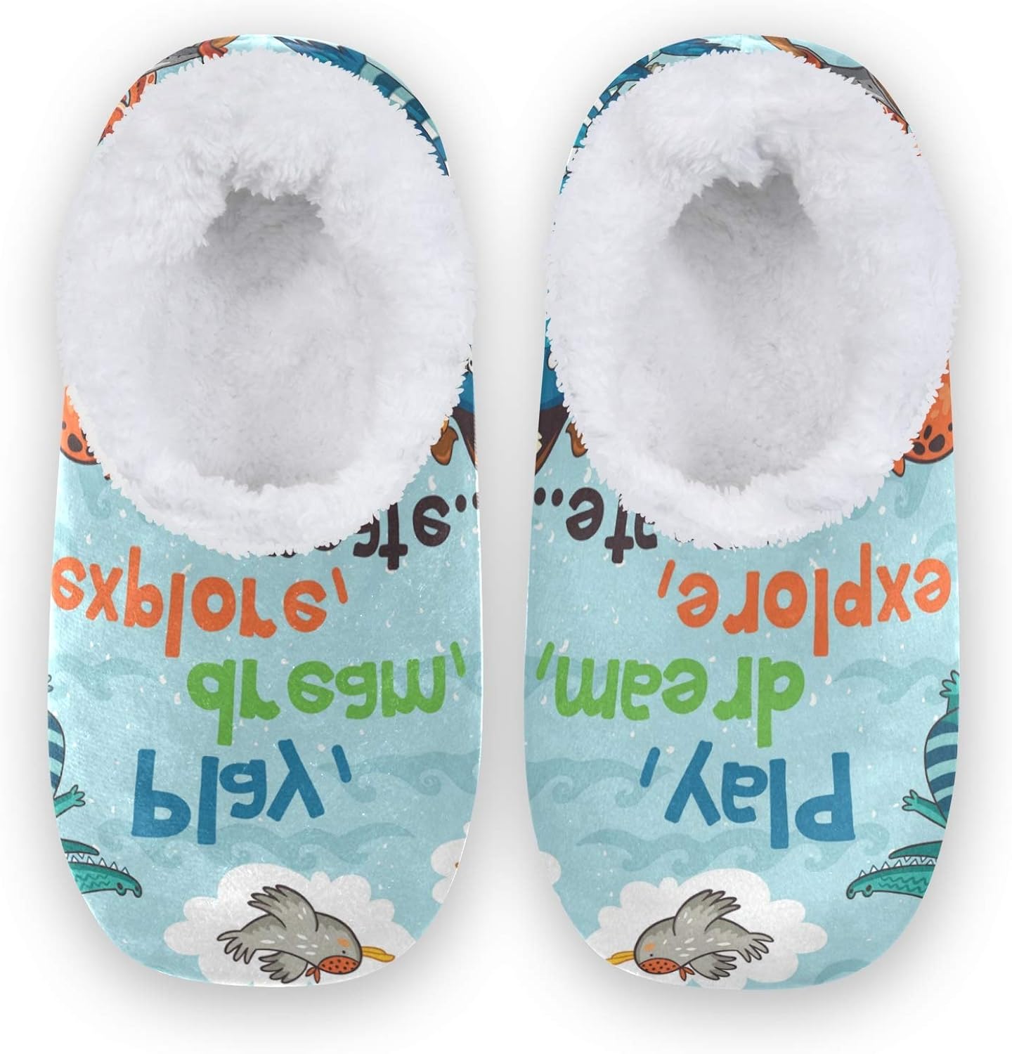  Foto zu linomo Süß Meer Tier Krokodil Tintenfisch Hai Hausschuhe für Unisex 