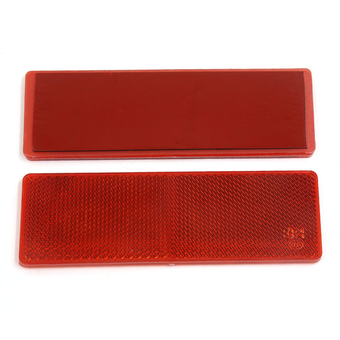 Sourcingmap Universal Truck Car Red Plastic Adhesiive Reflective Plate w/o Holes 2PCS