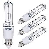 JDE11 75W Halogen Bulb,E11 Mini Candelabra Base,1050 Lumens,T4 Bulb,4-Pack | Comyan,2800K warm white,120V, Dimmable,no flicker,Mercury-free,CRI＞99.Fits ceiling fans,chandeliers &amp; pendants.